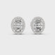 Oval halo diamond stud earrings in gold with lab grown diamonds