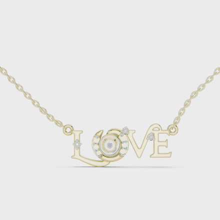 LOVE evil eye diamond pendant in gold with lab grown diamonds by Signora Jewels
