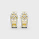 Diamond floral geometric earrings in gold by Signora Jewels