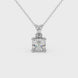 Asscher cut solitaire pendant in gold featuring a 5.00 MM square gemstone in a classic four-prong setting