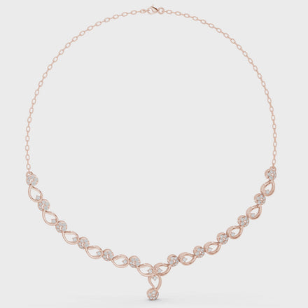 Floral vine diamond necklace