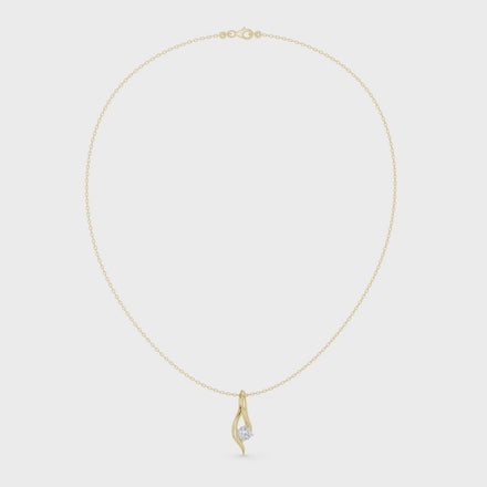Solitaire twist diamond pendant necklace
