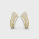 Diamond crossover hoop earrings in gold by Signora Jewels