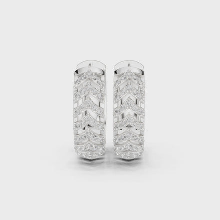 Diamond chevron hoop earrings in gold by Signora Jewels