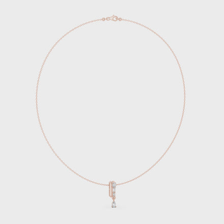 Multi shape diamond drop pendant necklace