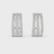 Triple row lab grown diamond hoop earrings in gold with round diamonds by Signora Jewels