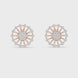 Sunburst diamond stud earrings in gold with round lab grown diamonds