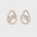 Diamond leaf teardrop stud earrings in gold by Signora Jewels