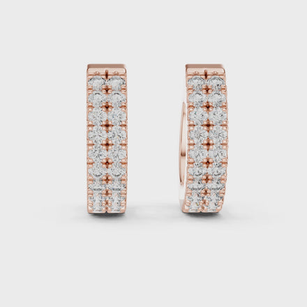Gold diamond huggie hoop earrings for women