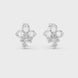 Floral diamond stud earrings in gold with round lab grown diamonds