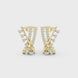 Diamond crossover hoop earrings in gold by Signora Jewels