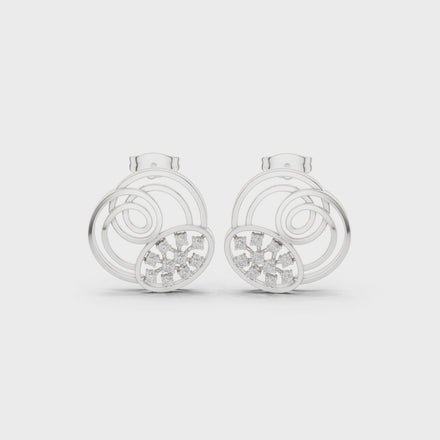 Spiral diamond stud earrings