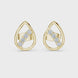 Diamond leaf teardrop stud earrings in gold by Signora Jewels