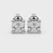Asscher cut solitaire stud earrings in gold featuring 5.00 MM square gemstones in a classic four-prong setting