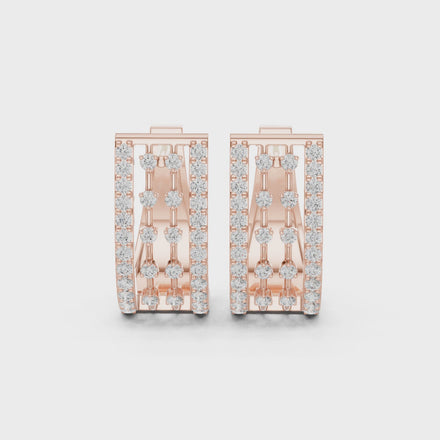 Contemporary diamond hoop earrings