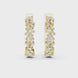 Gold baguette diamond hoop earrings for women