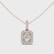 Cushion cut halo diamond pendant in gold with lab grown diamonds by Signora Jewels
