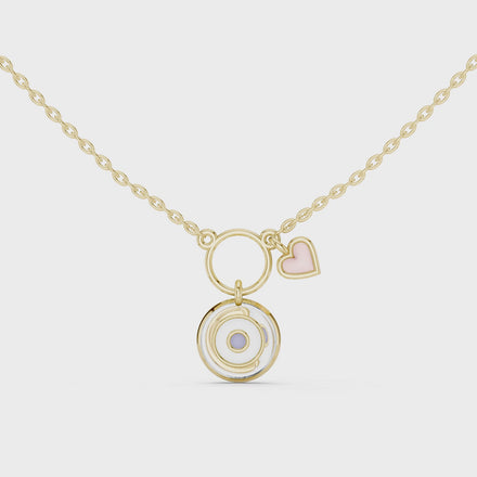 Evil eye heart pendant in gold symbolic charm jewelry by Signora Jewels