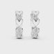 Gold heart diamond hoop earrings for women