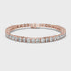 Cushion cut lab grown diamond tennis bracelet in yellow gold white gold and rose gold with luxury diamond setting