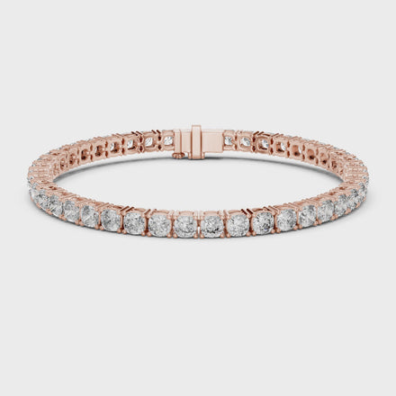 Cushion cut lab grown diamond tennis bracelet in yellow gold white gold and rose gold with luxury diamond setting