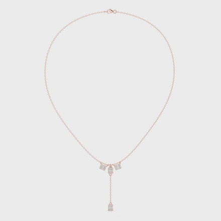 Baguette diamond drop necklace