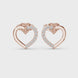 Diamond open heart stud earrings in gold by Signora Jewels