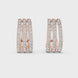 Triple row lab grown diamond hoop earrings in gold with round diamonds by Signora Jewels