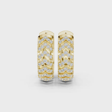 Diamond chevron hoop earrings in gold by Signora Jewels
