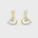 Swirl diamond stud earrings in gold with round lab grown diamonds