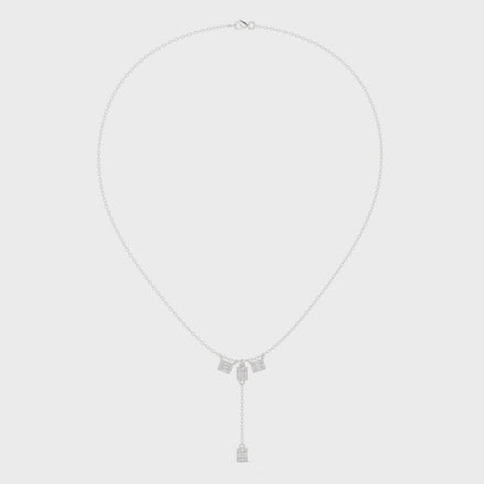Baguette diamond drop necklace