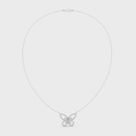 Butterfly diamond necklace with delicate open wing design