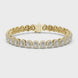 Radiant cut halo lab grown diamond tennis bracelet in yellow gold white gold and rose gold with luxury diamond links