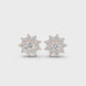 Flower diamond stud earrings