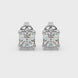 Asscher cut gemstone stud earrings in gold with six-prong basket setting and screw-back closure