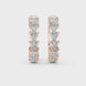 Gold heart diamond hoop earrings for women