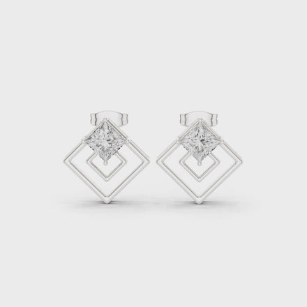 Princess cut diamond earrings for women