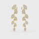 Graduated lab grown diamond drop earrings in gold with modern cascading pave design by Signora Jewels