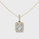 Cushion cut halo diamond pendant in gold with lab grown diamonds by Signora Jewels