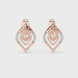 Diamond leaf stud earrings in gold with pavé diamonds