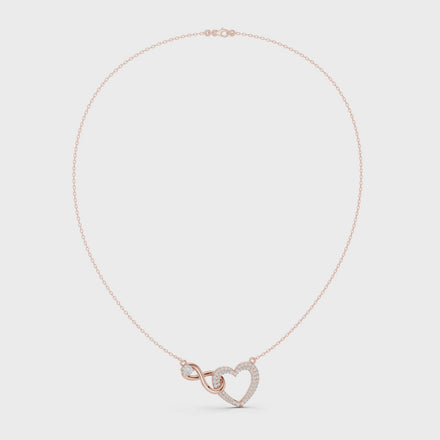 Infinity heart diamond pendant necklace