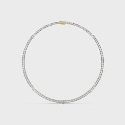 Emerald cut diamond tennis necklace