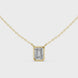 Minimal emerald cut solitaire diamond pendant in gold with lab grown diamond by Signora Jewels
