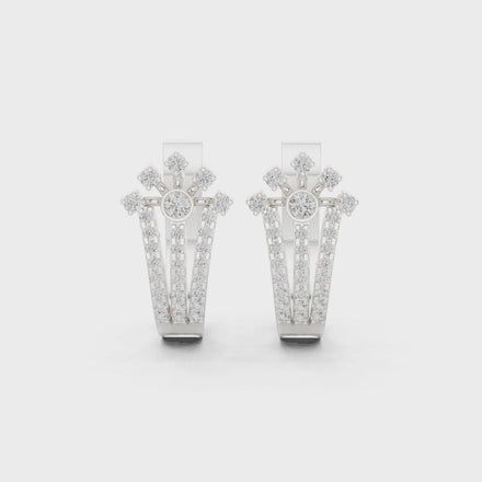 Floral diamond statement earrings in gold with lab grown diamonds by Signora Jewels