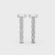 Emerald diamond bar earrings for women