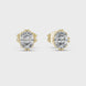 Oval cut solitaire diamond stud earrings in gold with lab grown diamonds by Signora Jewels