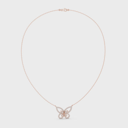 Butterfly diamond necklace with delicate open wing design