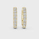 Diamond huggie hoop earrings with round diamonds in U-cut setting