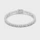 Emerald cut lab grown diamond tennis bracelet in yellow gold white gold and rose gold with sleek modern diamond layout
