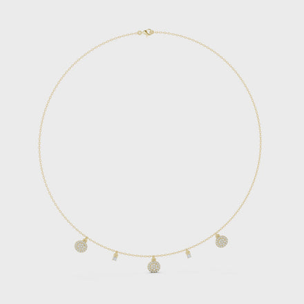Diamond charm station necklace